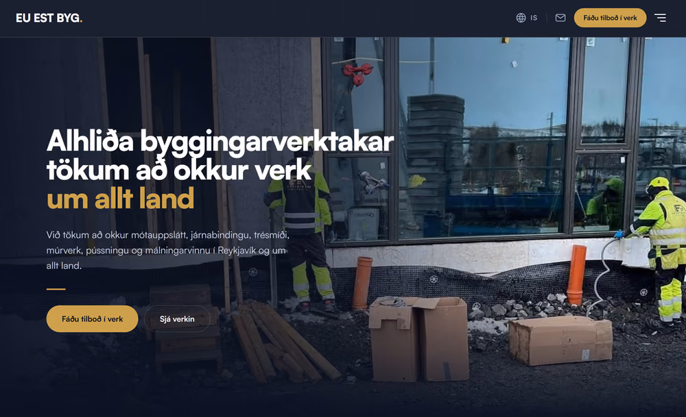 EU.EST.BYG ehf.: skjámynd af vefnum